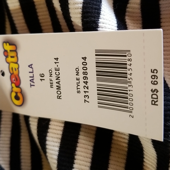 New (girl ) sz 16 stripe top - Picture 4 of 4